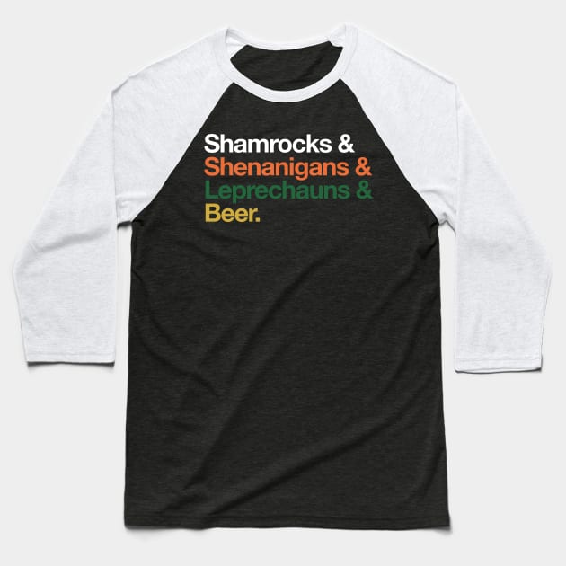 Shamrocks Shenanigans Leprechaun Beer Shirt St Patricks Day Baseball T-Shirt by vo_maria